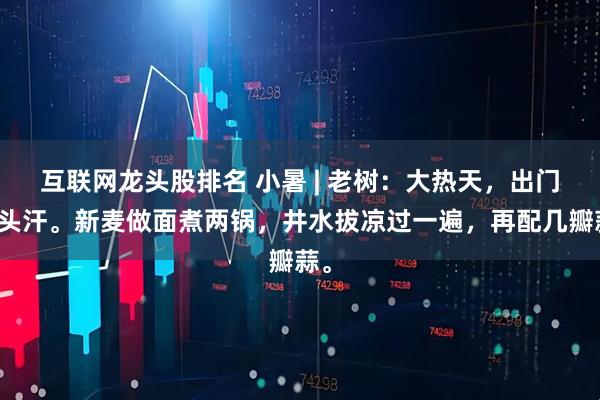 互联网龙头股排名 小暑 | 老树：大热天，出门一头汗。新麦做面煮两锅，井水拔凉过一遍，再配几瓣蒜。