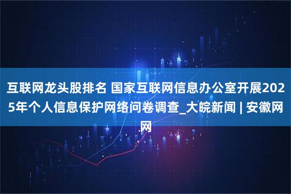 互联网龙头股排名 国家互联网信息办公室开展2025年个人信息保护网络问卷调查_大皖新闻 | 安徽网